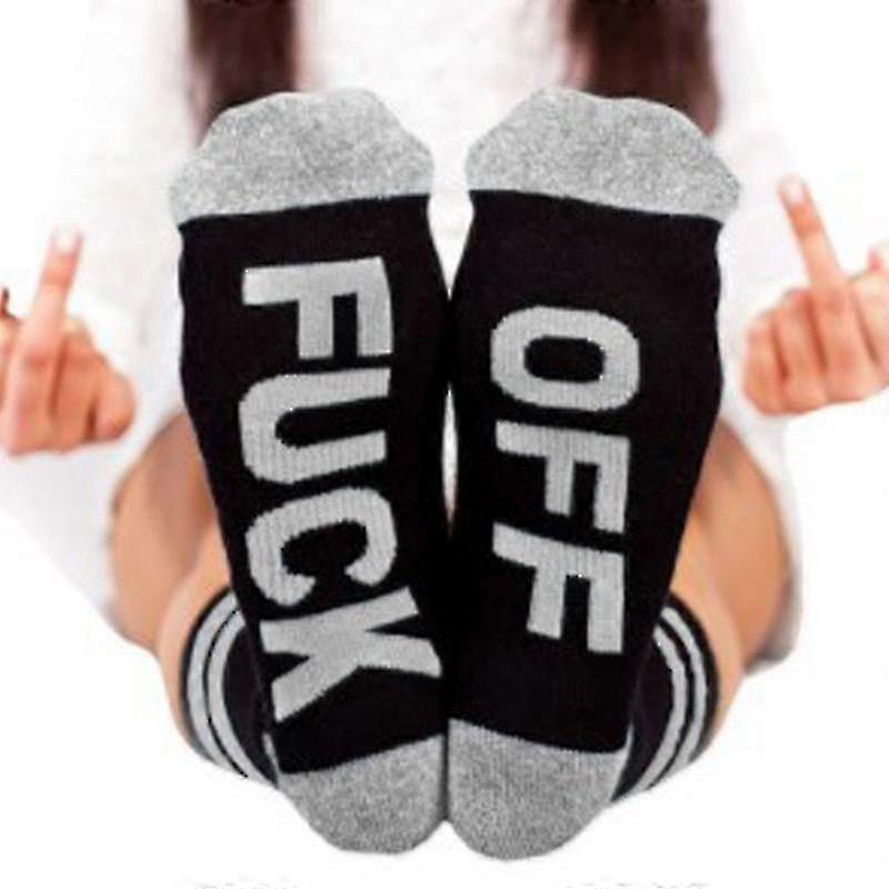 Unisex Fuck-off Letter Print Funny Sock Soft Sports Novelty Casual Socks