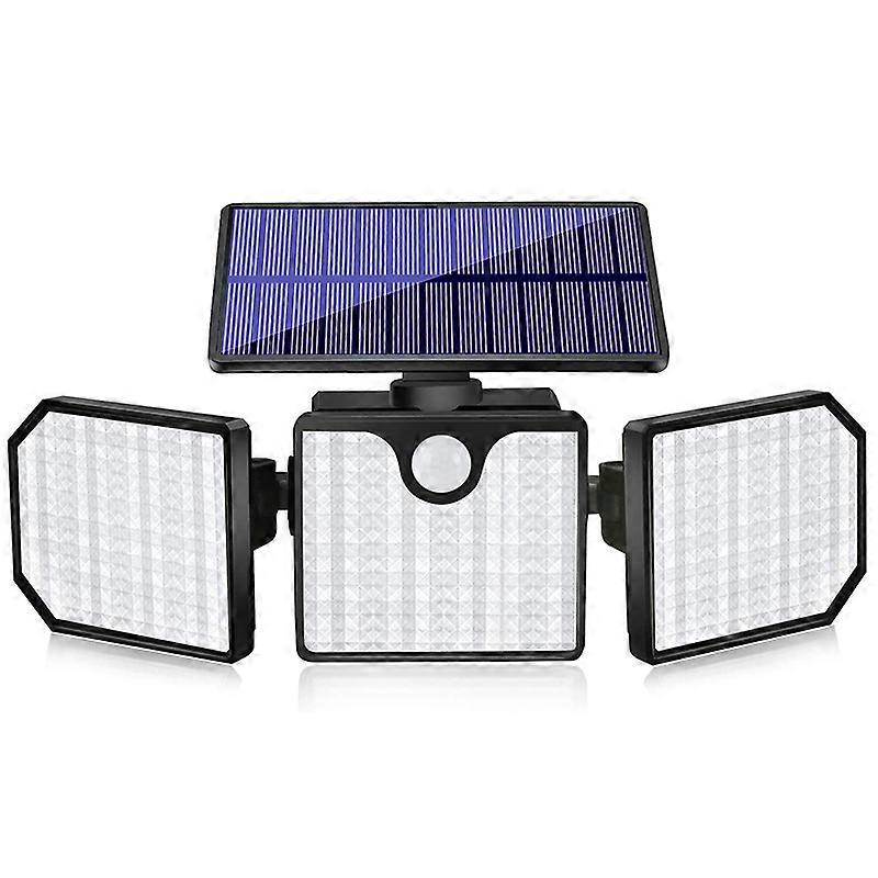 Upgrade Solar Security Lights Outdoor, 230 LED Super Bright Adjustable 360 3 Heads with 2 Modes, W