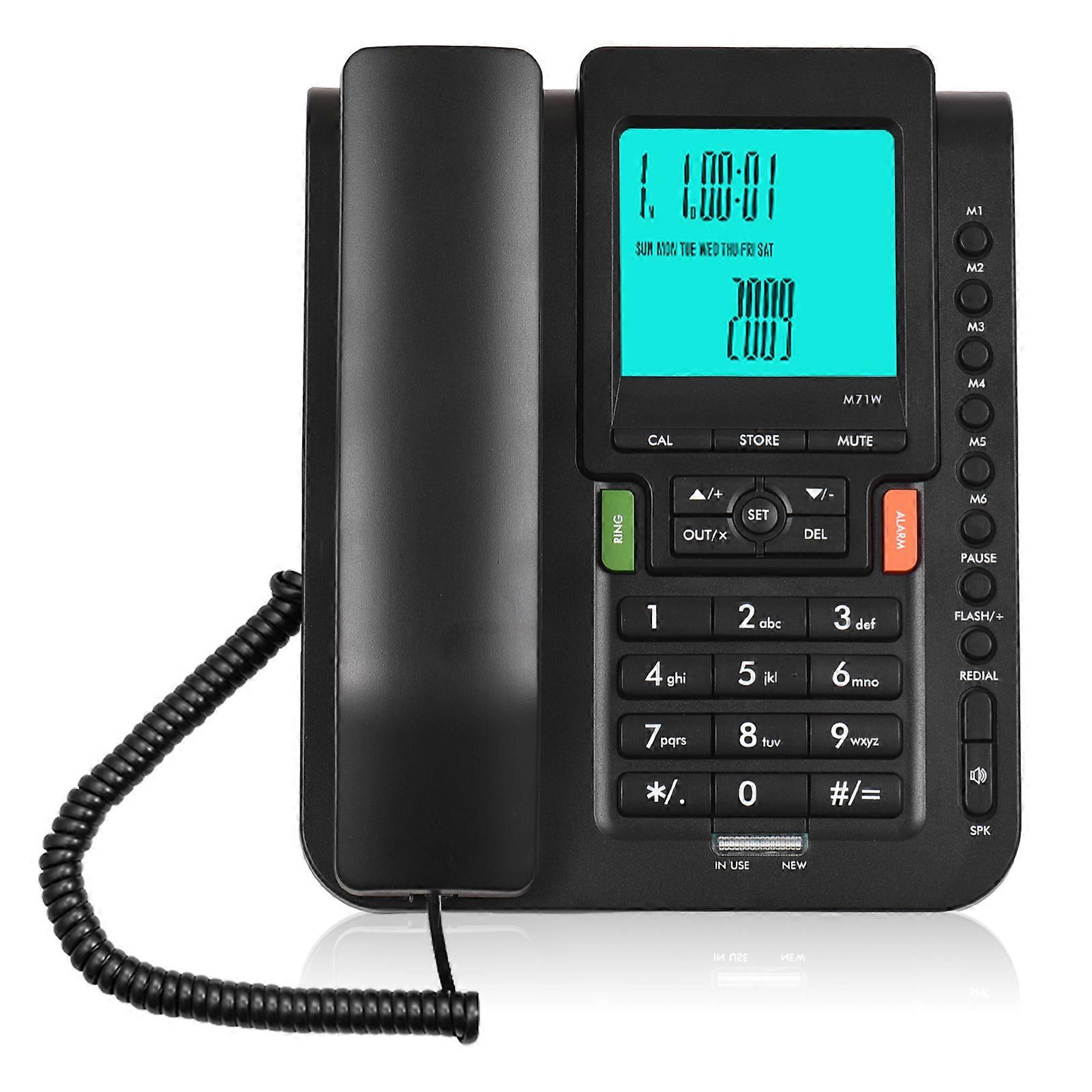Corded Phone Desk Landline Phone Telephone DTMF/FSK Dual System One Button Memory Button Support Hands-Free/Redial/Flash/Speed Dial/Ring Volume Contro