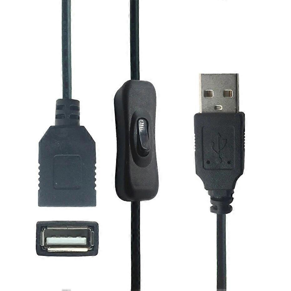 Cabo USB Novo 30cm USB 2.0 A Macho para Uma Fêmea Extensor de Extensão Cabo Preto Com Interruptor ON OFF Cabo