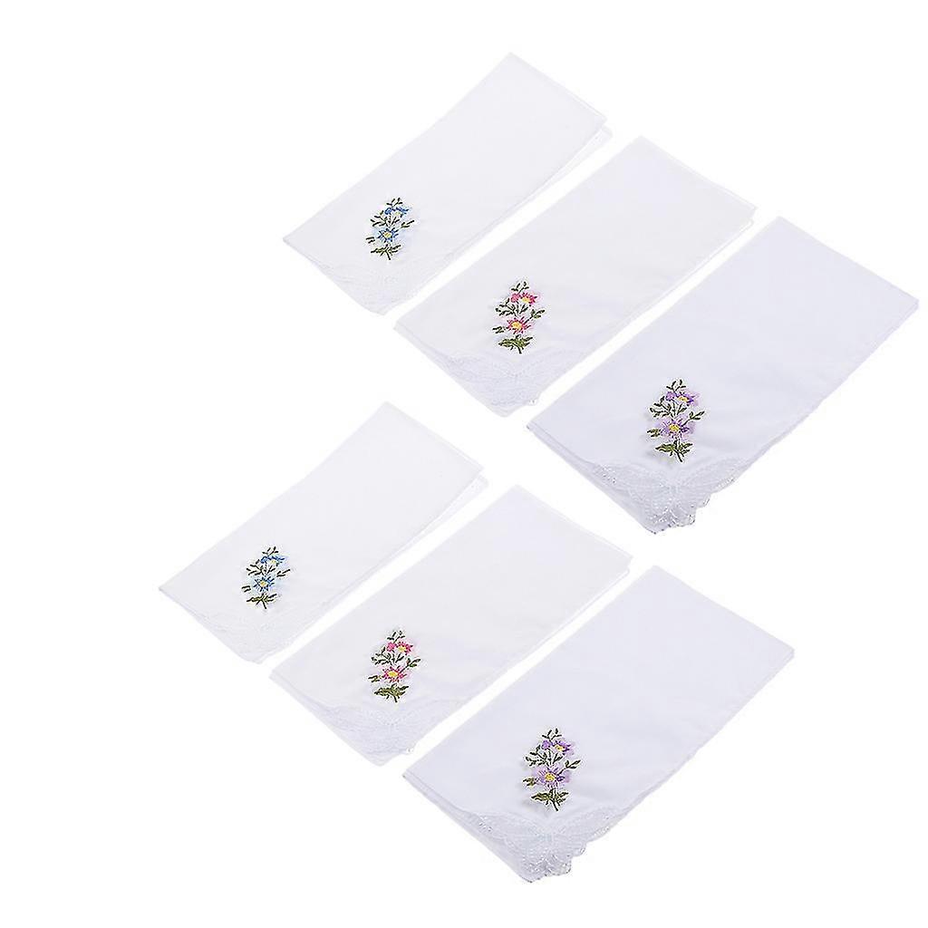 24-pack Cotton Handkerchiefs With Lace Trim