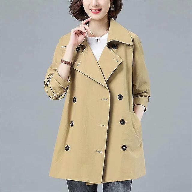 JWL-Spring Autumn New Trench Coat Woman Fashion Double-breasted Casual  Loose Trench Coats Women Short Overcoat Thin Windbreaker