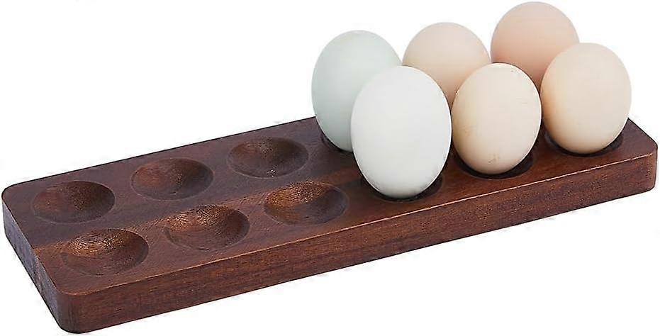 Wooden Egg Tray Holds Egg Container Rack Egg Container Egg Holder Countertop Egg Tray Organizer Egg Storage Trays Stackable with 12 Holes for Eggs Cho