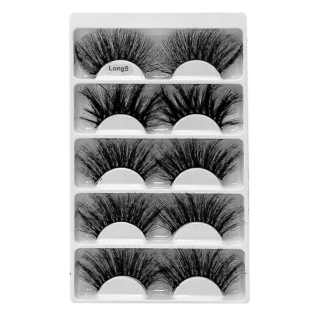 5pairs Natural Long Thick Black False Eyelashes Charming Eye Lashes Makeup