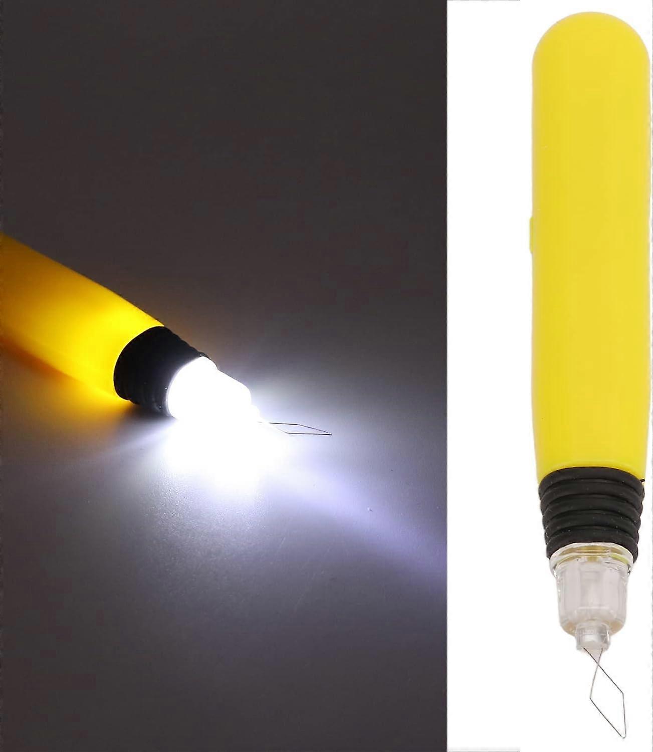 2pcs LED Needle Threader Sewing Tools Lighted Plastic Wire Loop DIY Needle Threader Hand Machine Sewing Tool for Sewing Crafting
