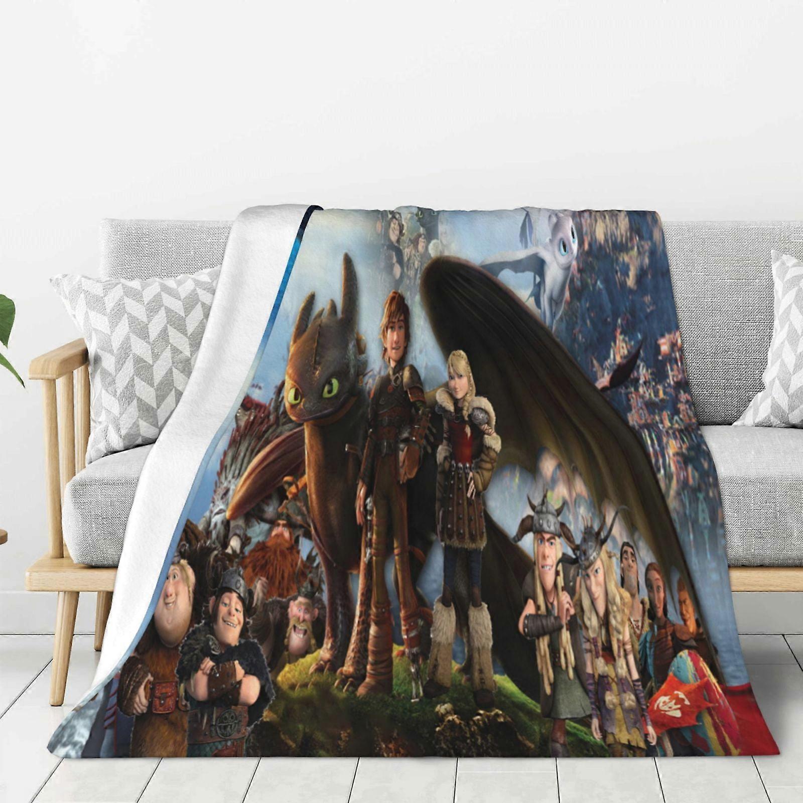 How To Train Your Dragon Flannel Blanket 3D Printing Anime Throw Blanket Unisex Super Soft Plush Blanket For Bedding Sofa xp