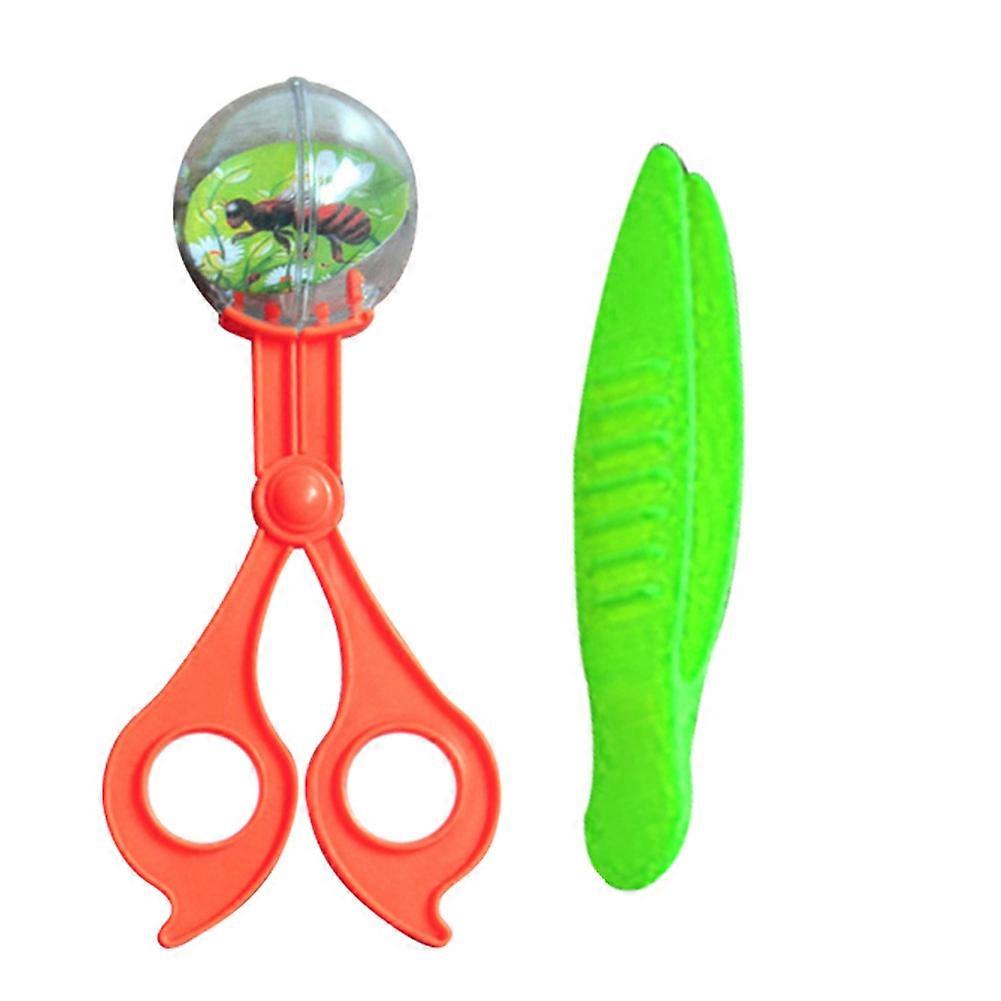 2Pcs/Set Bug Insect Catcher Scissors Tongs Tweezers Clamp Cleaning Tool Kids Toy
