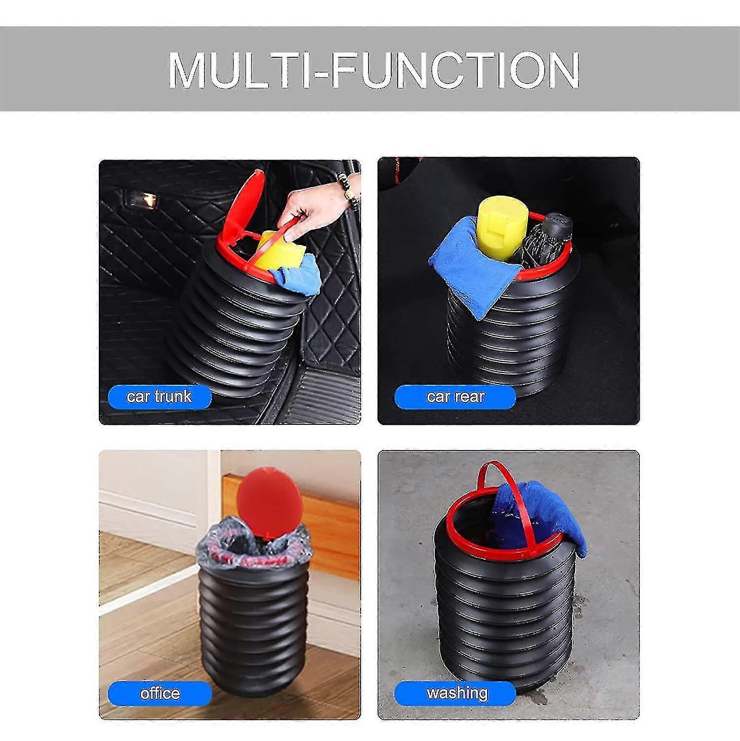 Folding Trash Can 5l Waterproof Car Folding Trash Garbage Bin Universal Traveling Portable Collapsible Pop Up Leak Proof Car Trash Can