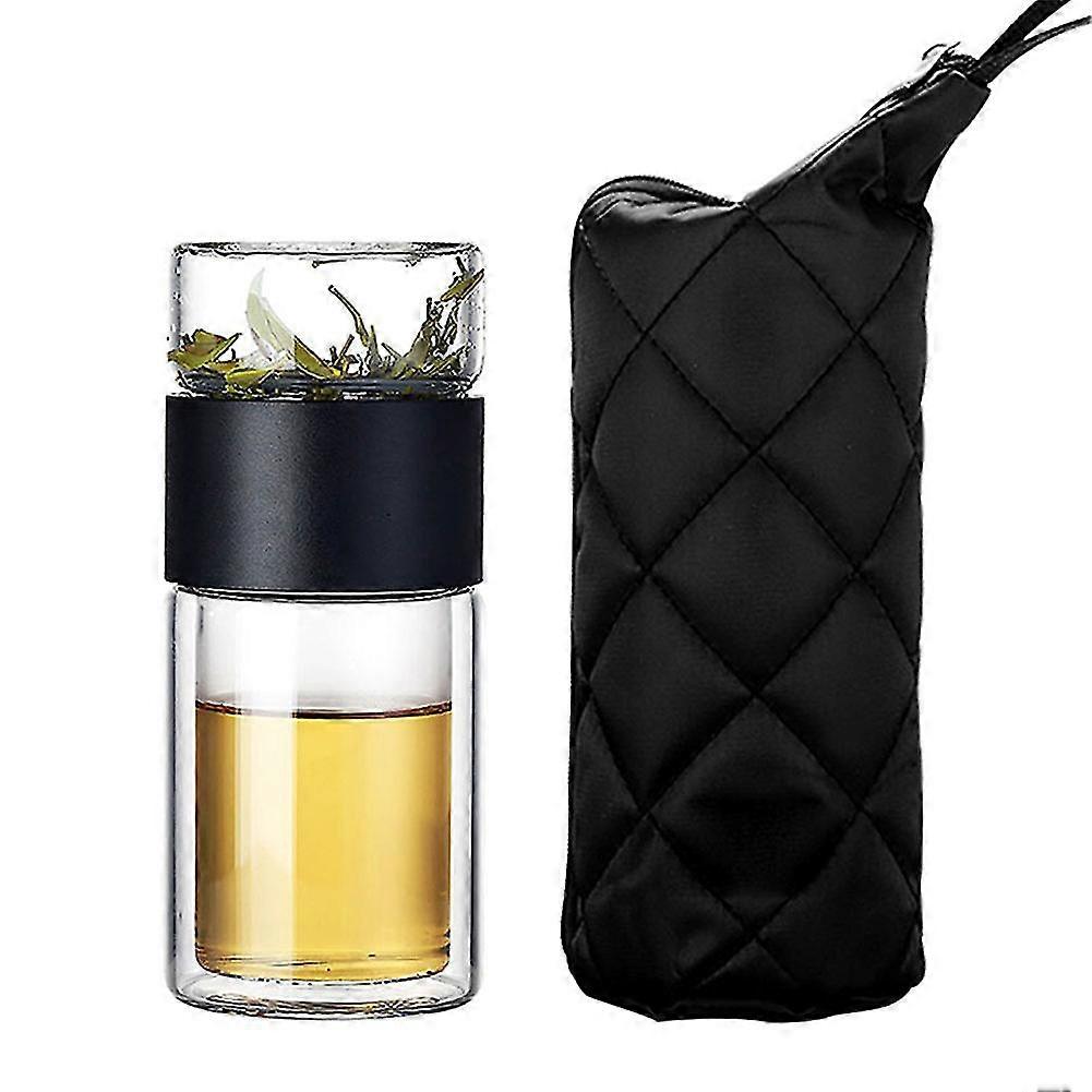 Glass Water Bottle Double Layers Tea Water Bottle Infuser Tumbler Drinkware Smart Bottle Tea Filter
