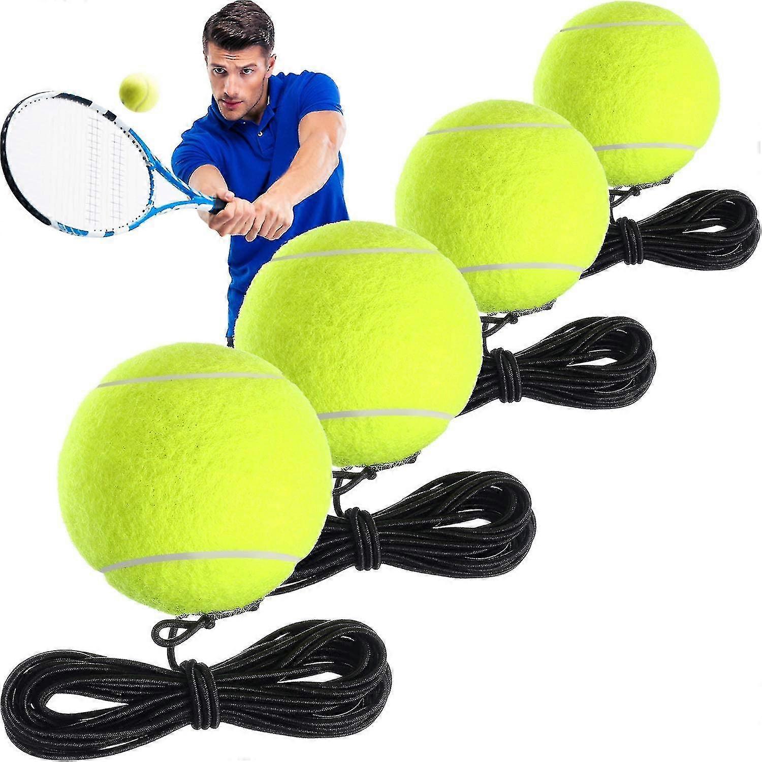4 Pack Tennis Training Ball with String, Tennis Trainer Balls, Self Practice Trainer Tool for Tennis Trainer