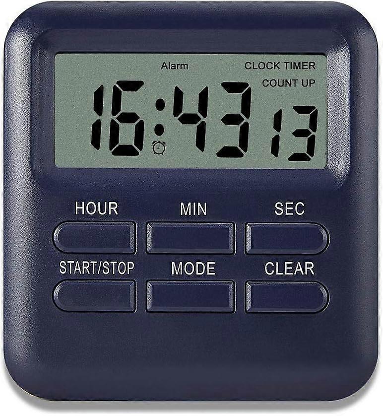 Digital Timer with 3 in 1 Clock/Alarm Clock Function, Magnetic Kitchen Timer, Countdown Stopwatch Timer, Time Management for Kitchen/Study/Sport (Dar