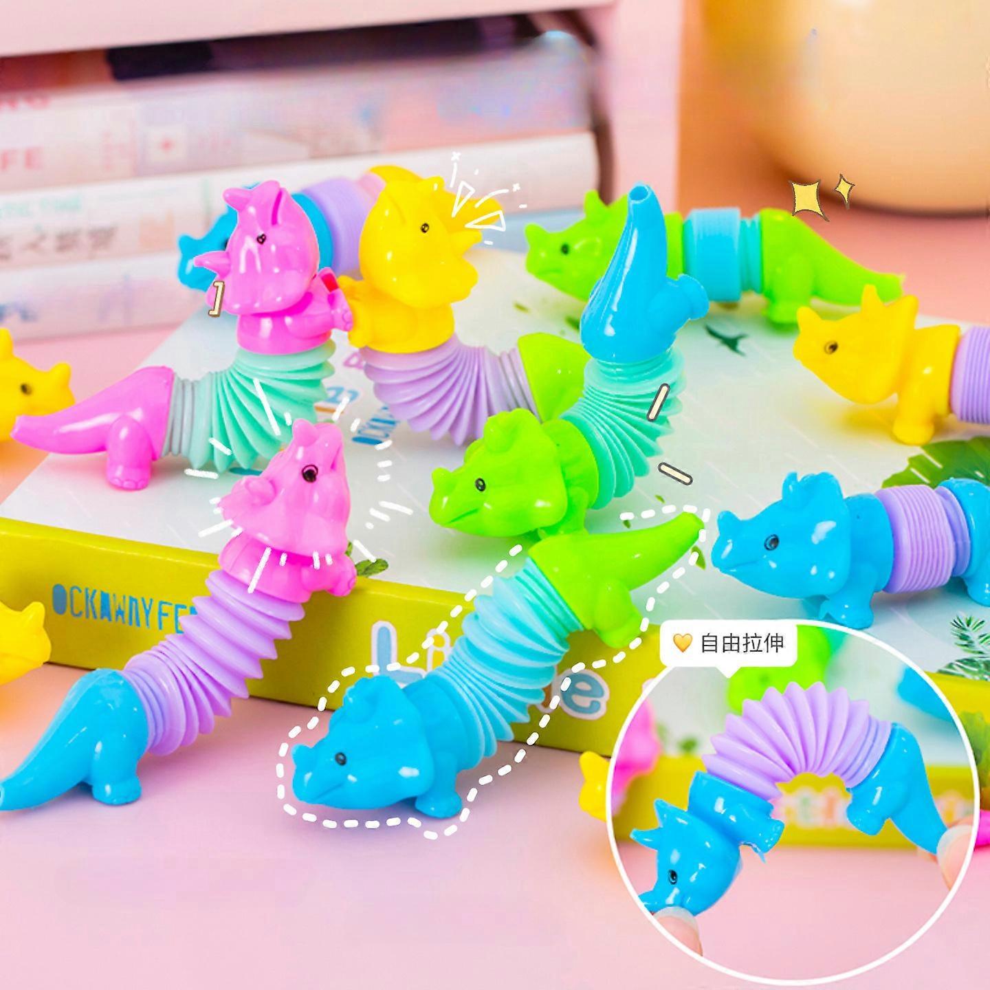 Tubos de dinosaurios coloridos para nios, juguetes telescpicos para fiesta de cumpleaos, recuerdo de carnaval, relleno de Piata, 10-30 piezas