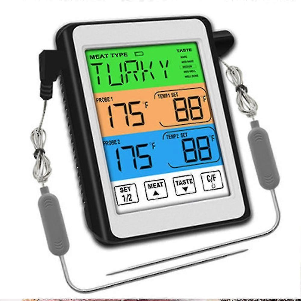 Digital Grill Thermometer With 2 Probes Kitchen Thermometer With Lcd