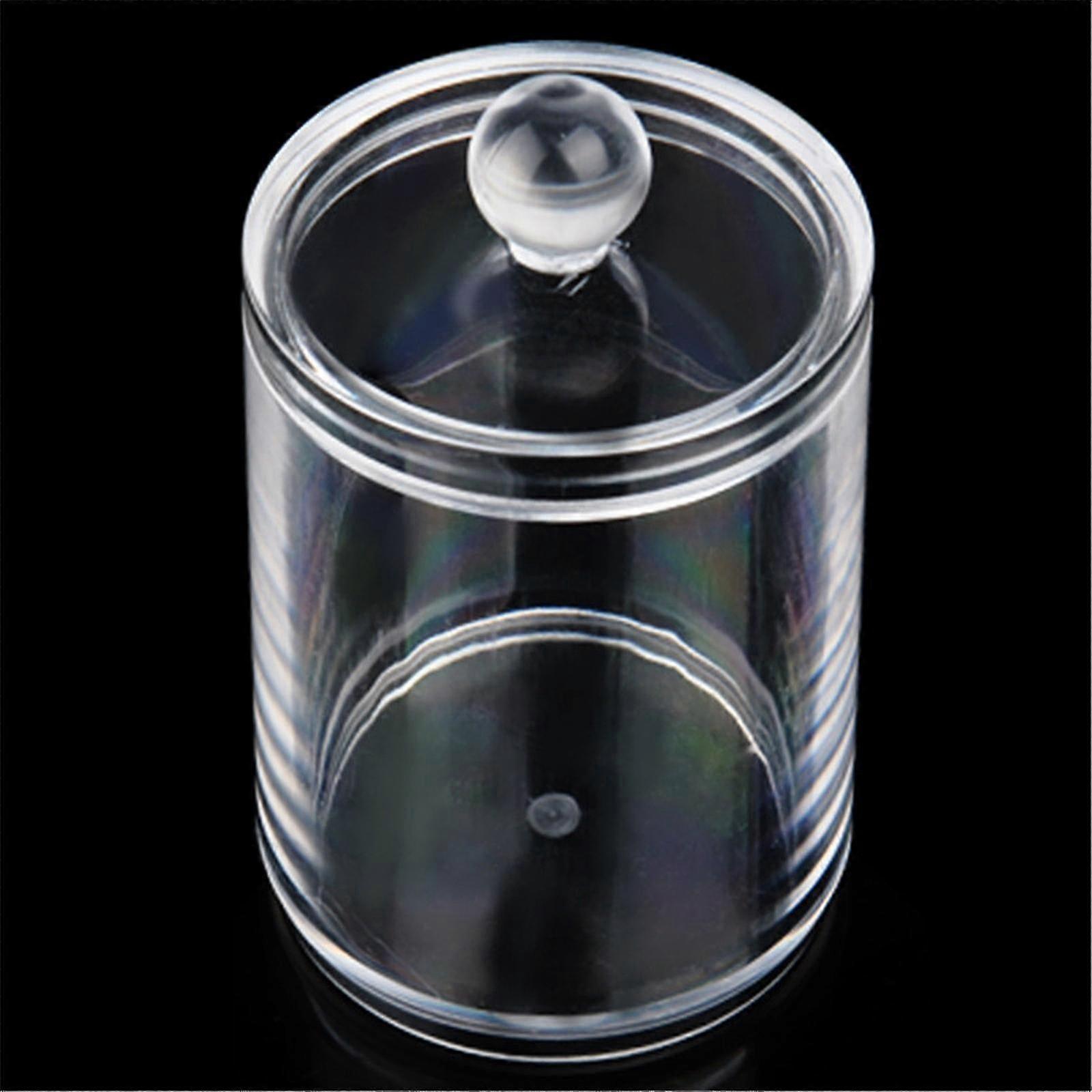 Qtip Holder Dispenser For Cotton Ball, Cotton Swab, Cotton Round Pads, Floss - 10oz Clear Plastic Jar Set For Bathroom Canister Storage Organization