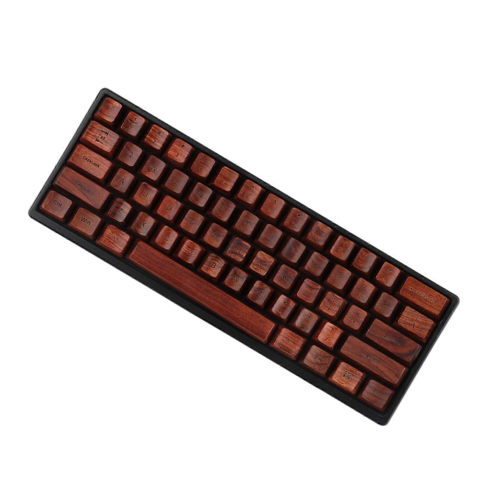 Handmade Solid Wood Keycaps Custom Keycap Keys  61Key Rosewood