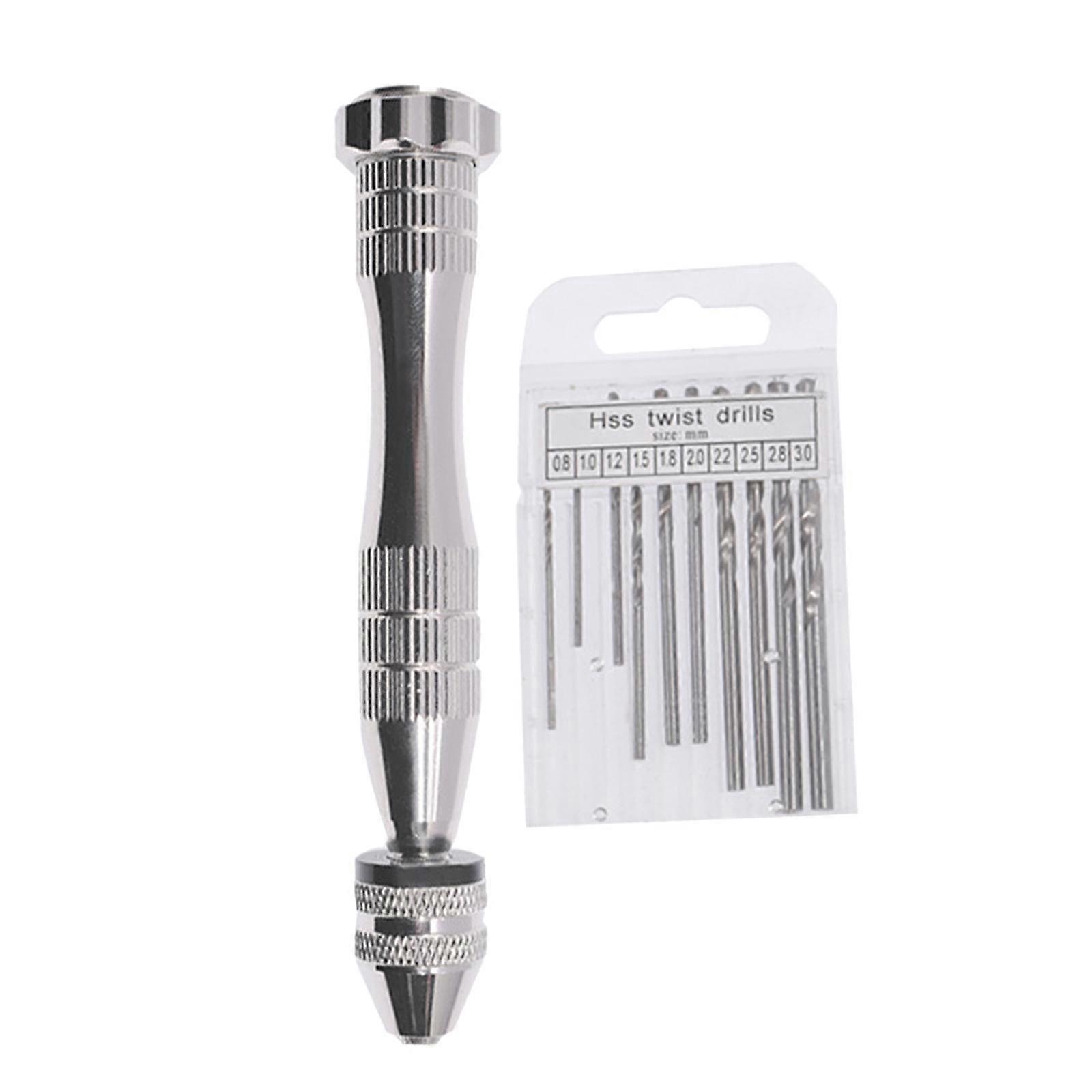 Mini Pin Vise Hand Drill Bits Rotary Tool, for Plastic Model Making Resin Walnut Woodworking