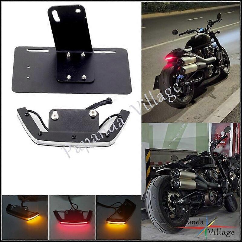 Motorcycle Registration Plate Holder w/ LED Turn Signal Light