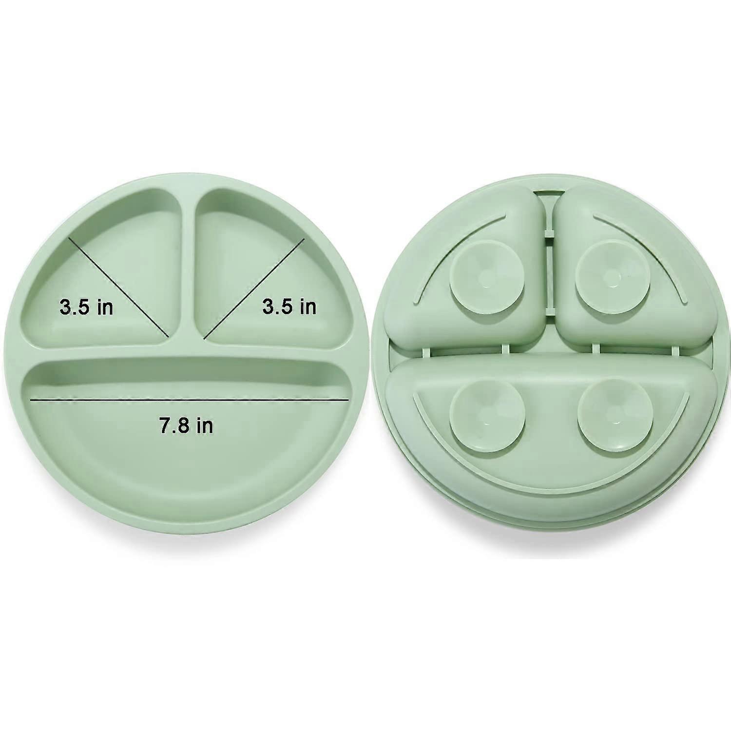 3-Pack Stainless Steel Suction Plates With Silicone Sleeves - Divided Toddler Plates Non-Slip Design