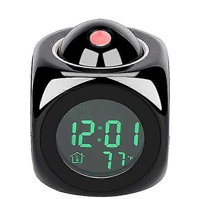 Projection Clock, Ceiling Projection Alarm Clock Digital Clock with Indoor Temperature Time Display, Functional Lazy Alarm Clock for Creative Bedroom