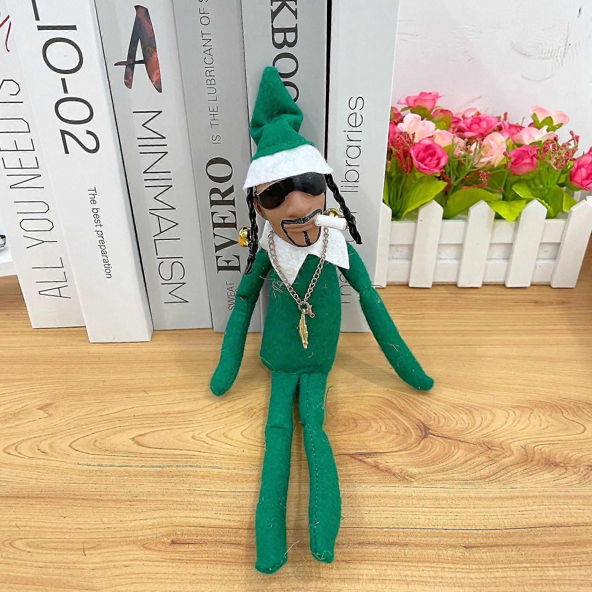 Överlägsen 26cm Snoop På En Böjning Jul Elf Docka Prydnad Hem Jul Semester Dekoration