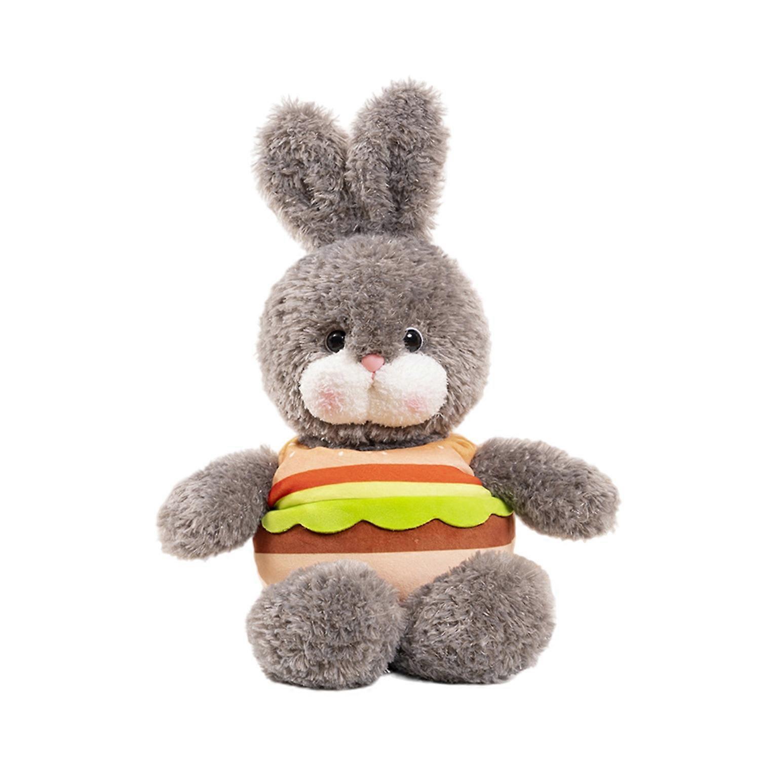 Plush Doll Creative Soft PP Cotton Stuffed Animal Removable Hamburger Bunny Plush Toy for Home