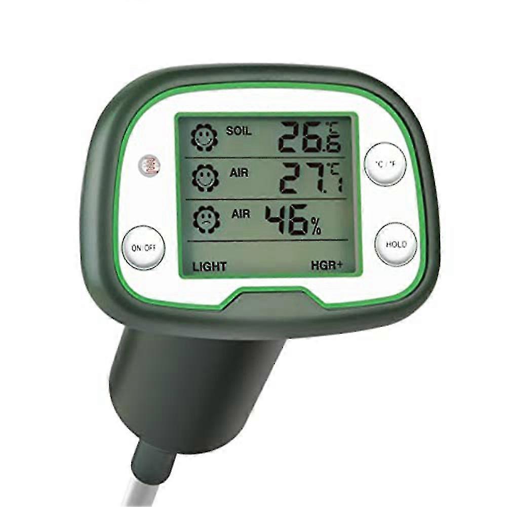 Digital Soil Thermometer 4-in-1 Soil Tester Soil Thermometer/light/air Temperature/air Humidity Met