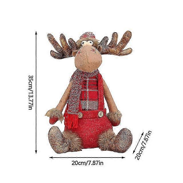 Poupée extensible Décoration Cerf Elk Poupée Tissu Rétractable Debout Assis Posture Cerf Poupée Cadeaux Navidad Natal