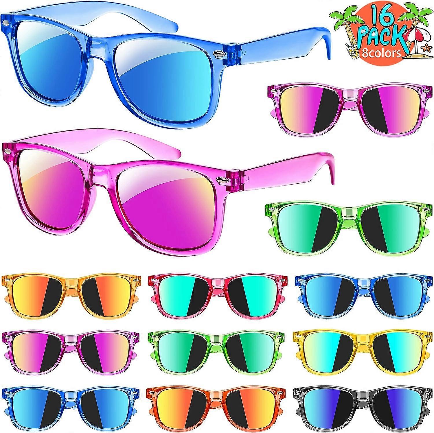 16 Pack Kids Sunglasses Bulk, Kids Sunglasses Party Favor, Neon