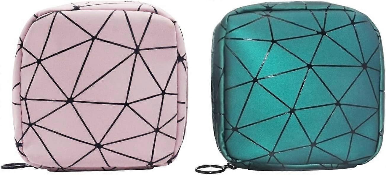 2Pcs Sanitetsbindpose Menstruasjonskoppveske Mini Myntveskeholder Bærbare bindbindputer