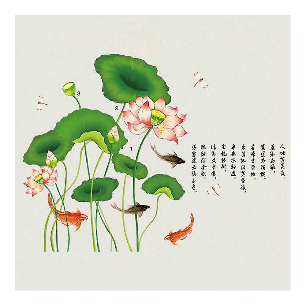 Wallpaper Wall Sticker Scenery Lotus Removeable