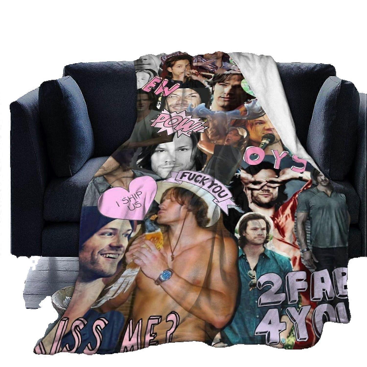 Jared Padalecki Soft and Comfortable Warm Fleece Blanket for Sofa,Office Bed car Camp Couch Cozy Fluffy Plush Throw Blankets Beach Blankets-D160-635