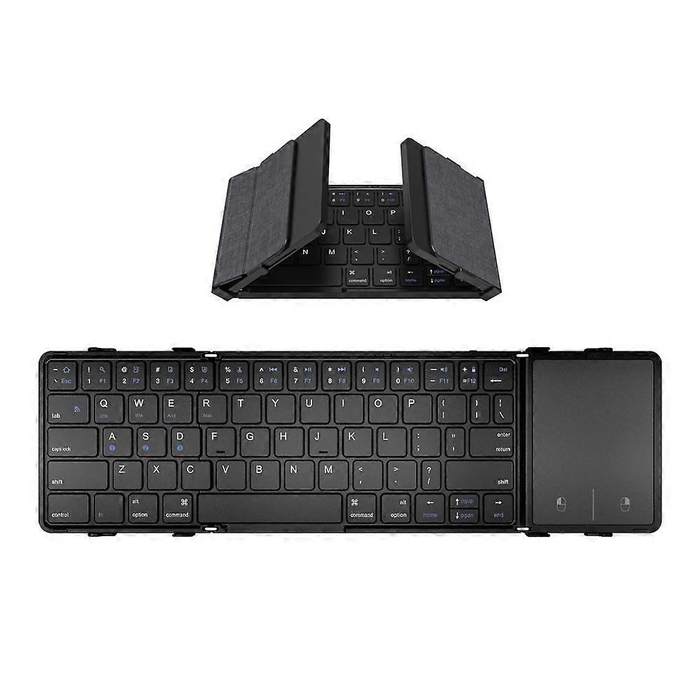 Læder Bærbart Tri-Fold Bluetooth Keyboard