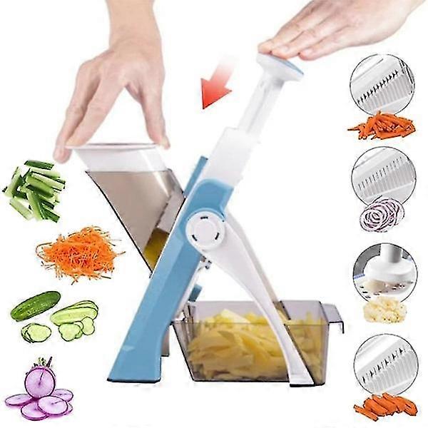 Multifunctional vegetable cutter Safety mandoline Blue kitchen utensils