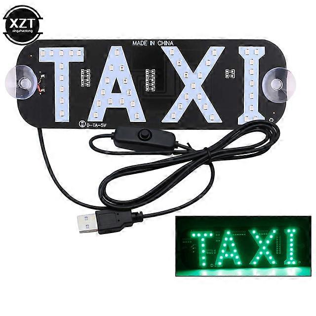 12V LED Car Taxi Cab Indicator Energy Saving Long Life Lamp Windscreen Sign Windshield Light Lamp USB Cable with on/off Switch