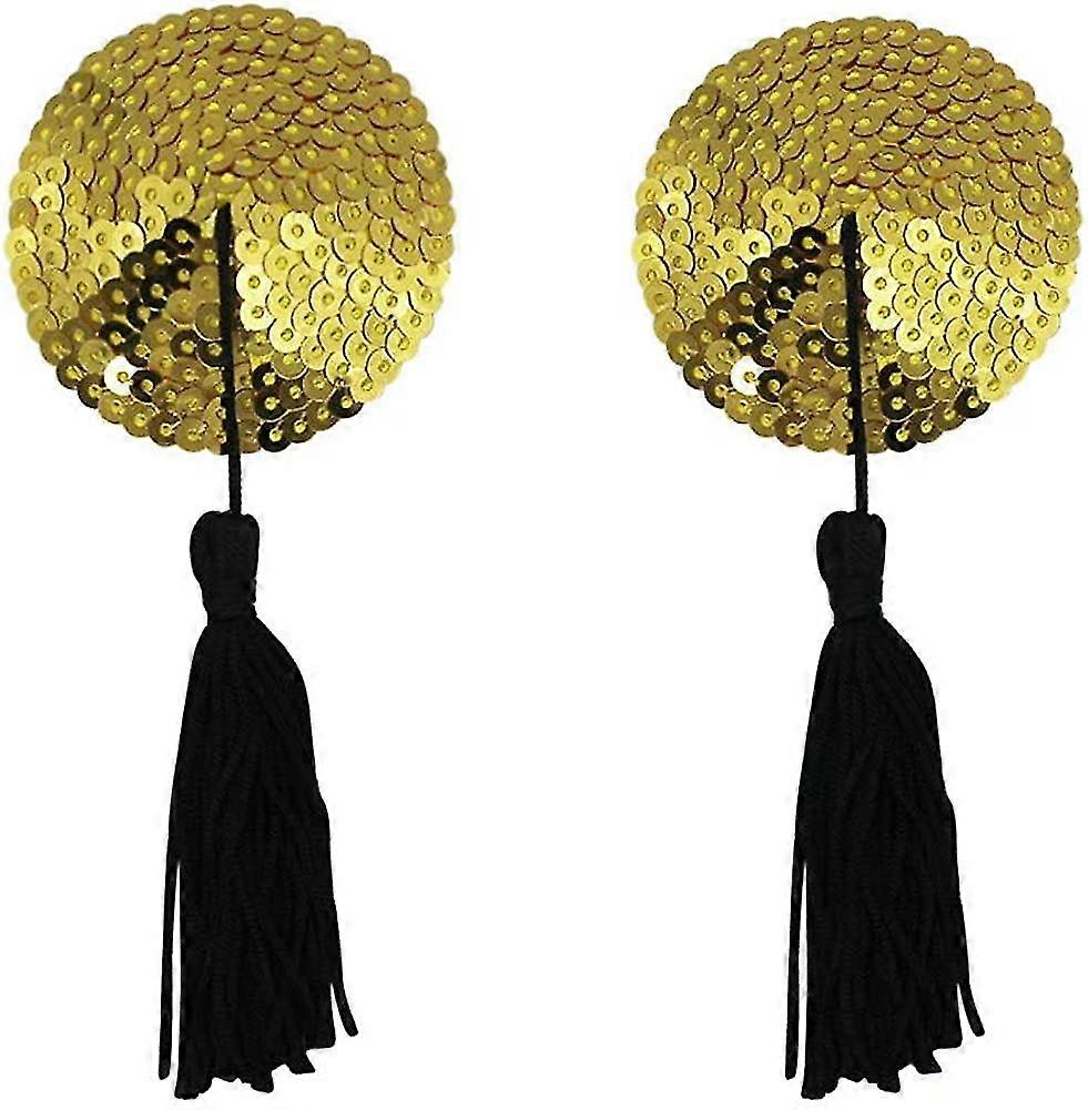 Reusable Adhesive S Pasties. Shiny Glitter Sequin Silicone Round-shaped