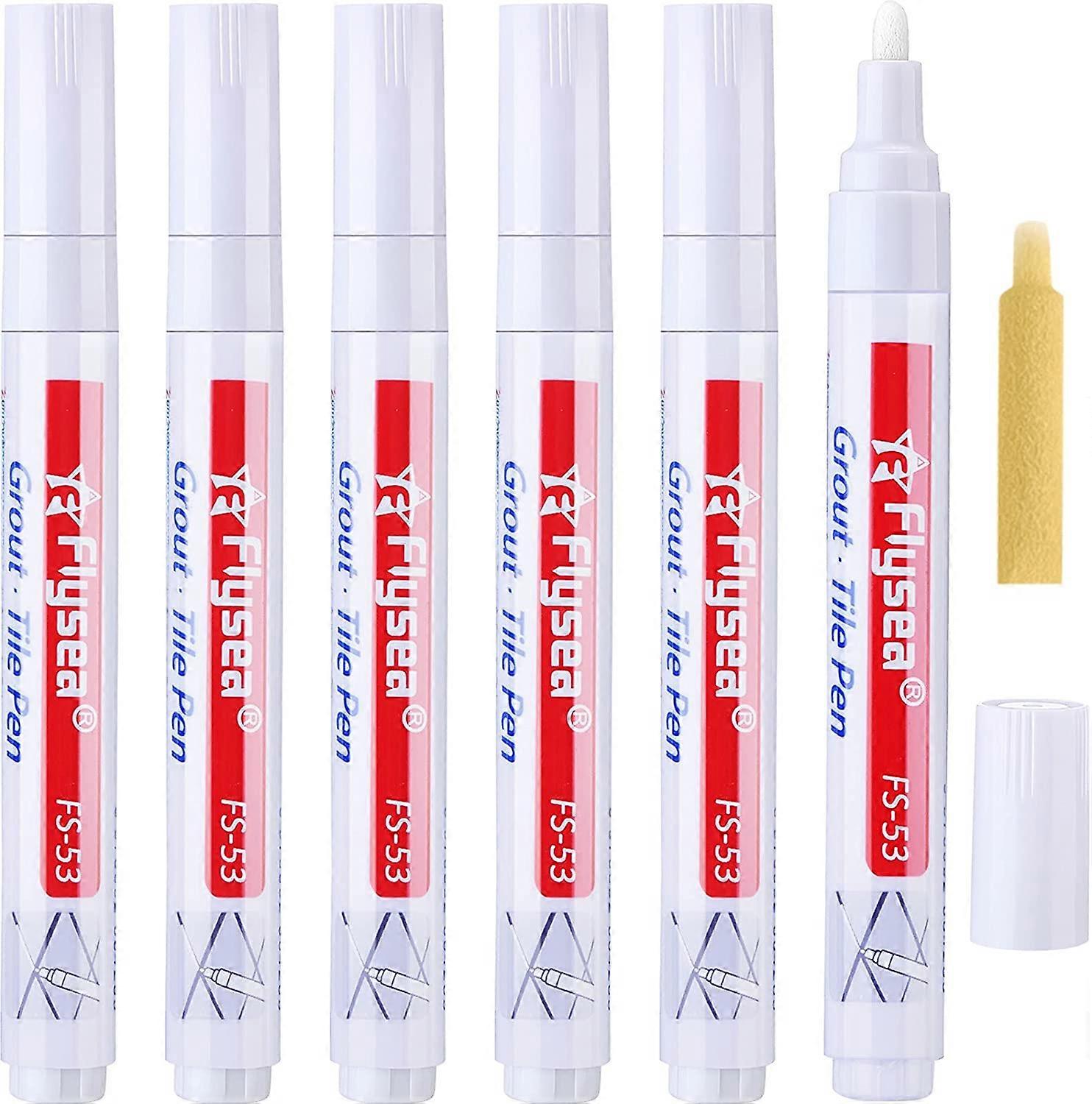 6 Pcs Tile Pen Wall Grout Restorer Pen Repair Marker Grout Filler Pen For Restoring Tile Grout Wal