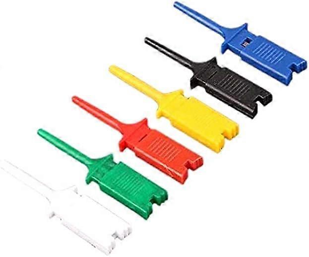 12pcs 6 Color Small Test Hook Grabber Clips Single Probe  for PCB SMD IC Multimeter Cable