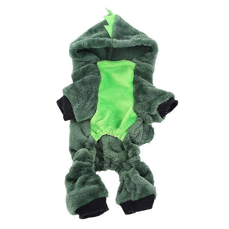 Funny Halloween Pet Cat Clothes for Cats Winter Warm Fleece Dinosaur Cat Dog Costume Jumpsuit Clothing Kitten Hooded Coat Jacket