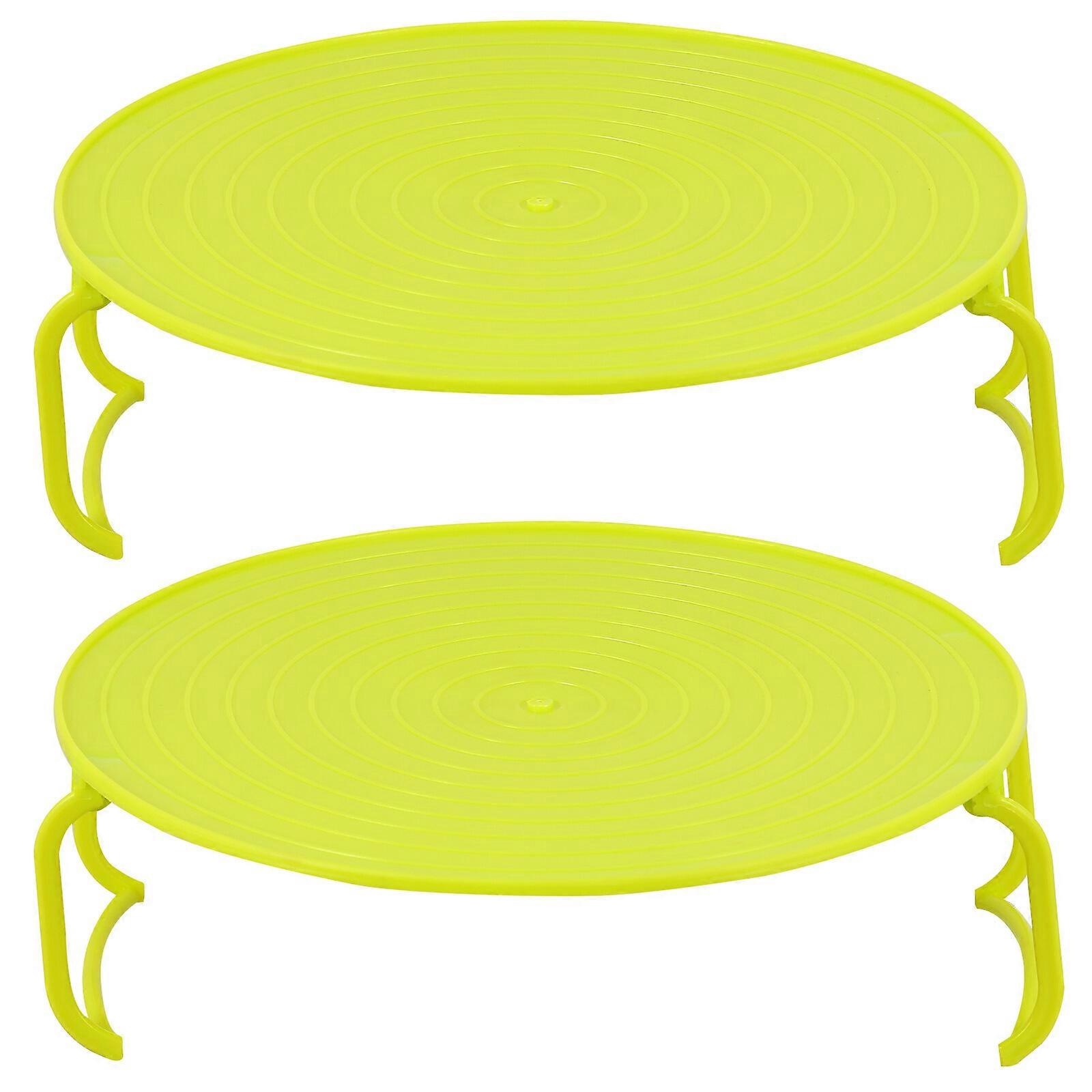 2pcs Microwave Oven Tray Racks Heating Steaming Trays Kitchen Storage Racks