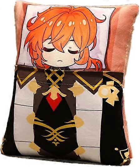 Genshin Diluc-Plush Pillow Soft Plush Toy Cushion Pillows Anime Game Characters Pillows Collection and Gifts for Fans (36cm*27cm, G) G 36cm*27cm