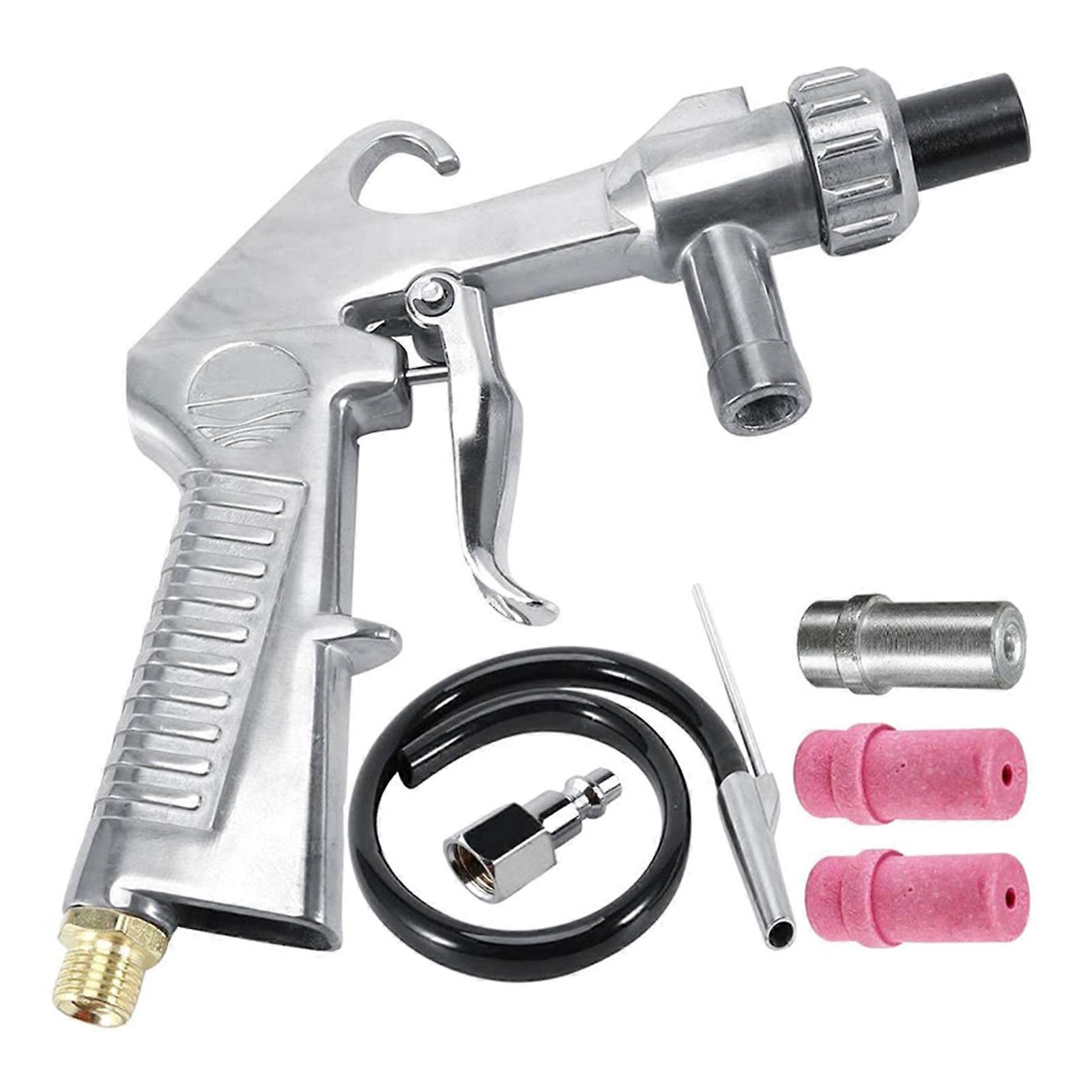 Sand Blaster Kit Convenient Feed Blast Spray Gun with Nozzles Tip Abrasive Tool