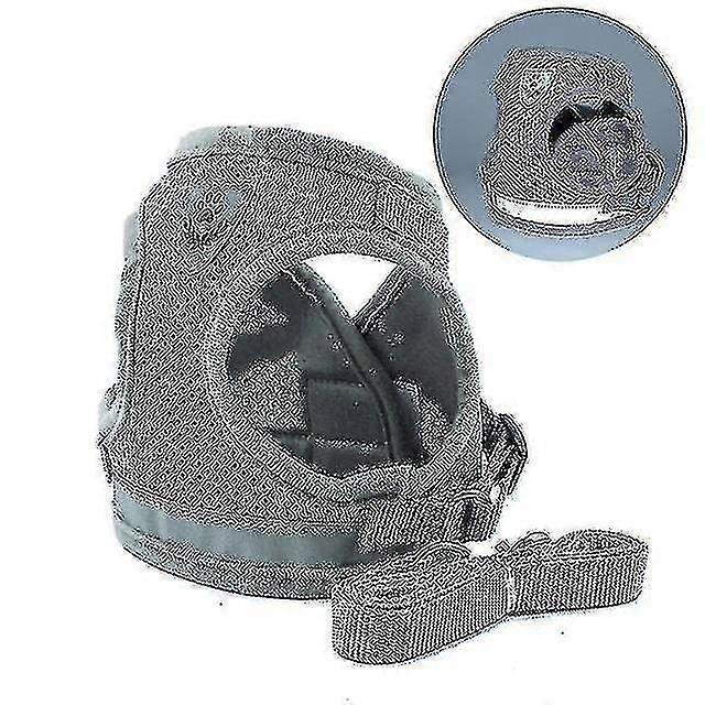 Adjustable Polyester Mesh Reflective Vest Lead Leash For Pet Dog, Size:m(grey)-MXBC