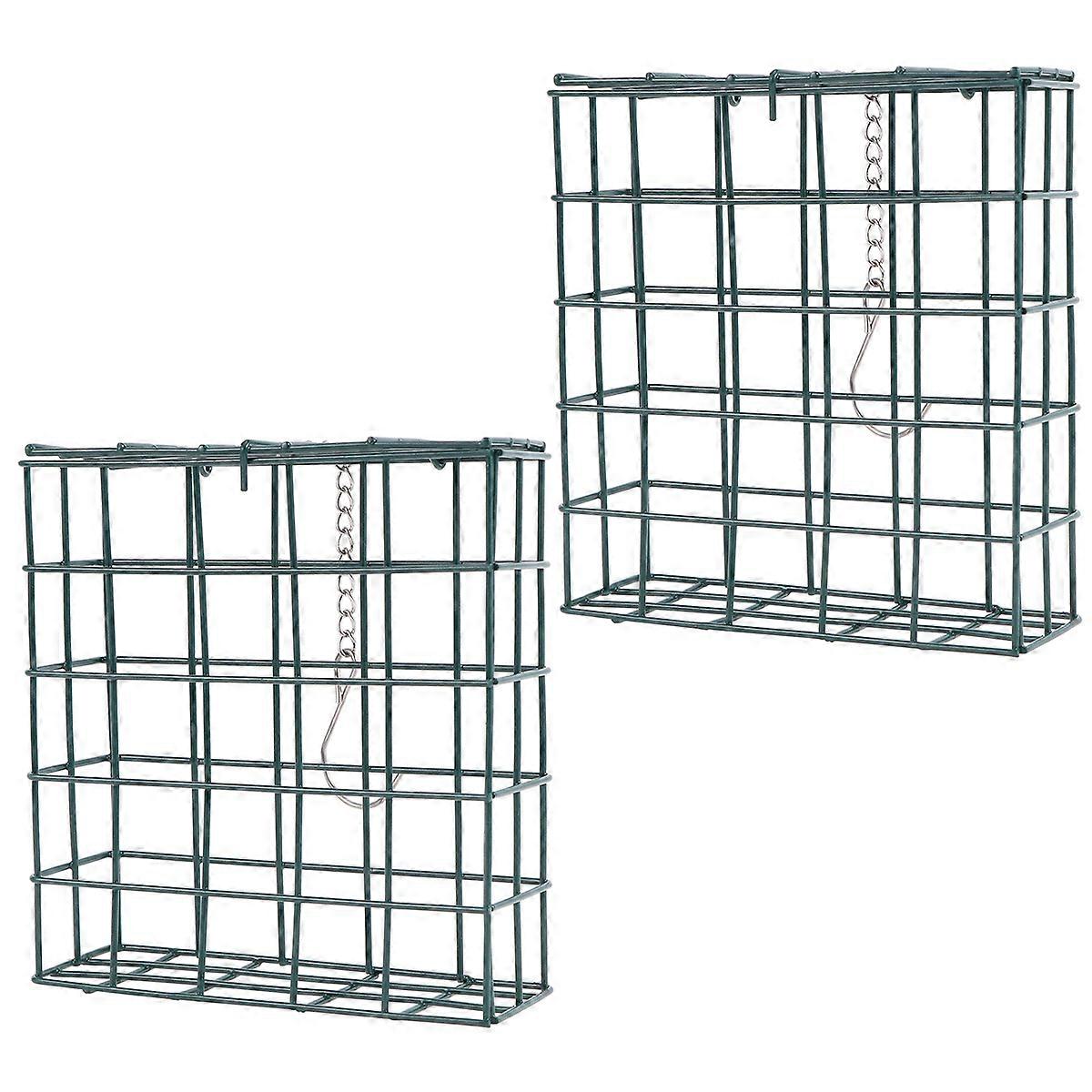 2pcs Durable Birds Feeder Square Shaped Design Birds Bowl Practical Birds Feeding Tool Useful Birds Supplies for Home Daily Use