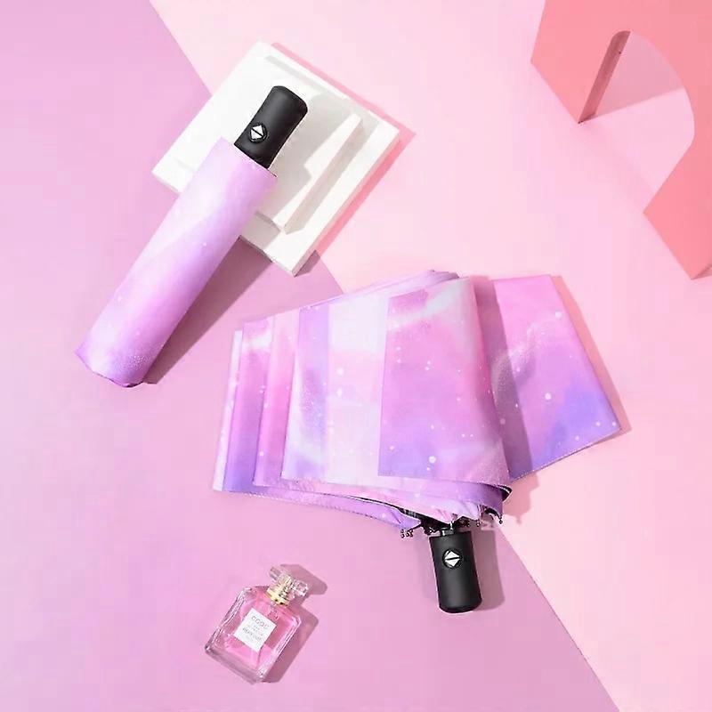 Umbrella Automatic Folding Sunscreen Star Women Three-Folding Umbrellas Windproof Starry Sky Anti-UV Umbrella Sunshade Rain