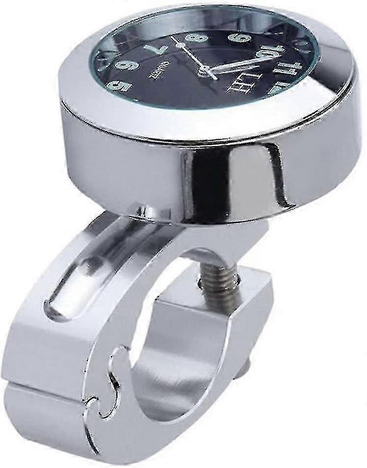 Motorcycle Handlebar Clock Mini Motorcycle Clock Watch Waterproof 7/8 Motorcycle Accessory Handlebar Mount Digital Clock (silver)