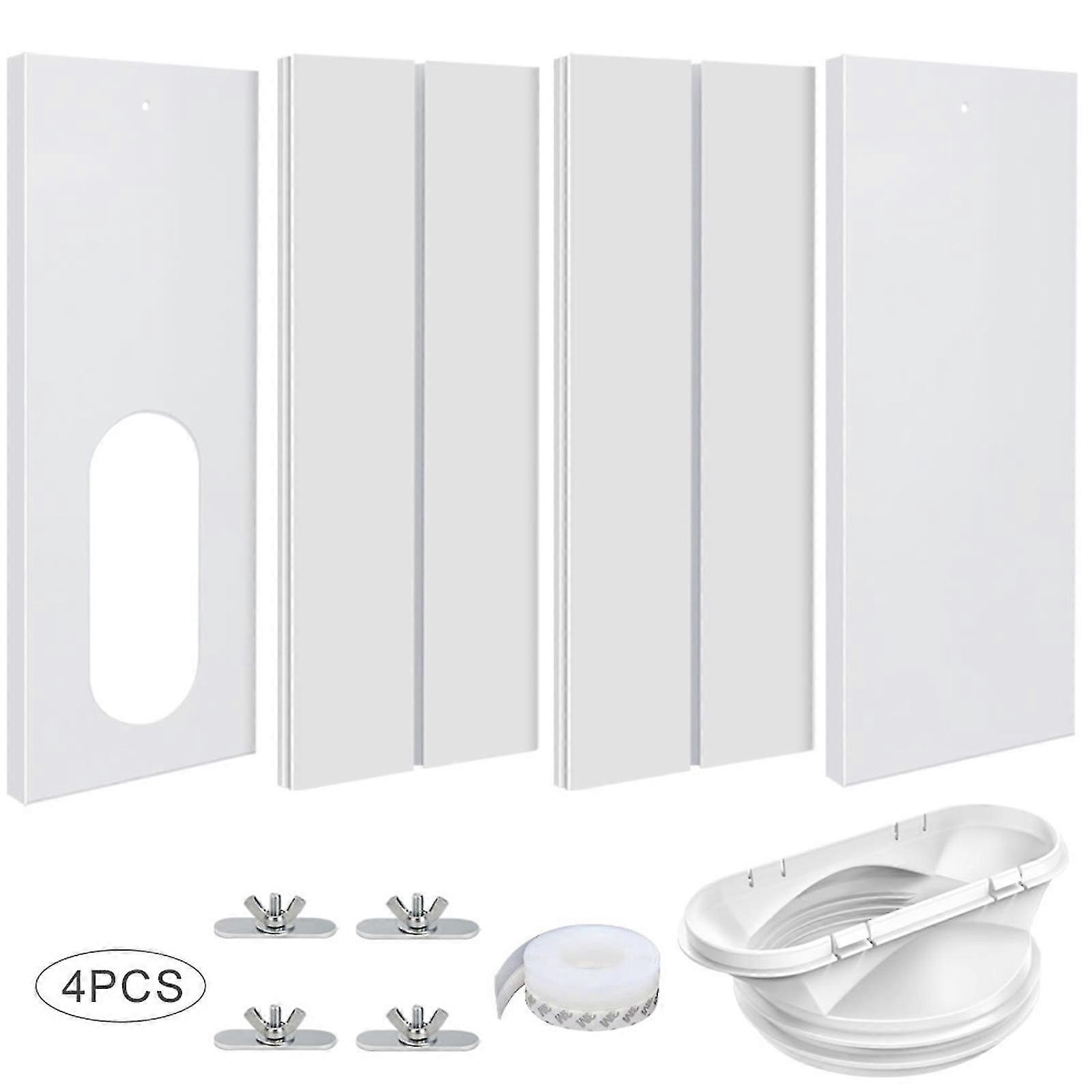 4pcs Portable Air Conditioner Window Kit With Coupler Adjustable Window Seal For Ac Unit, Sliding Ac Vent Kit