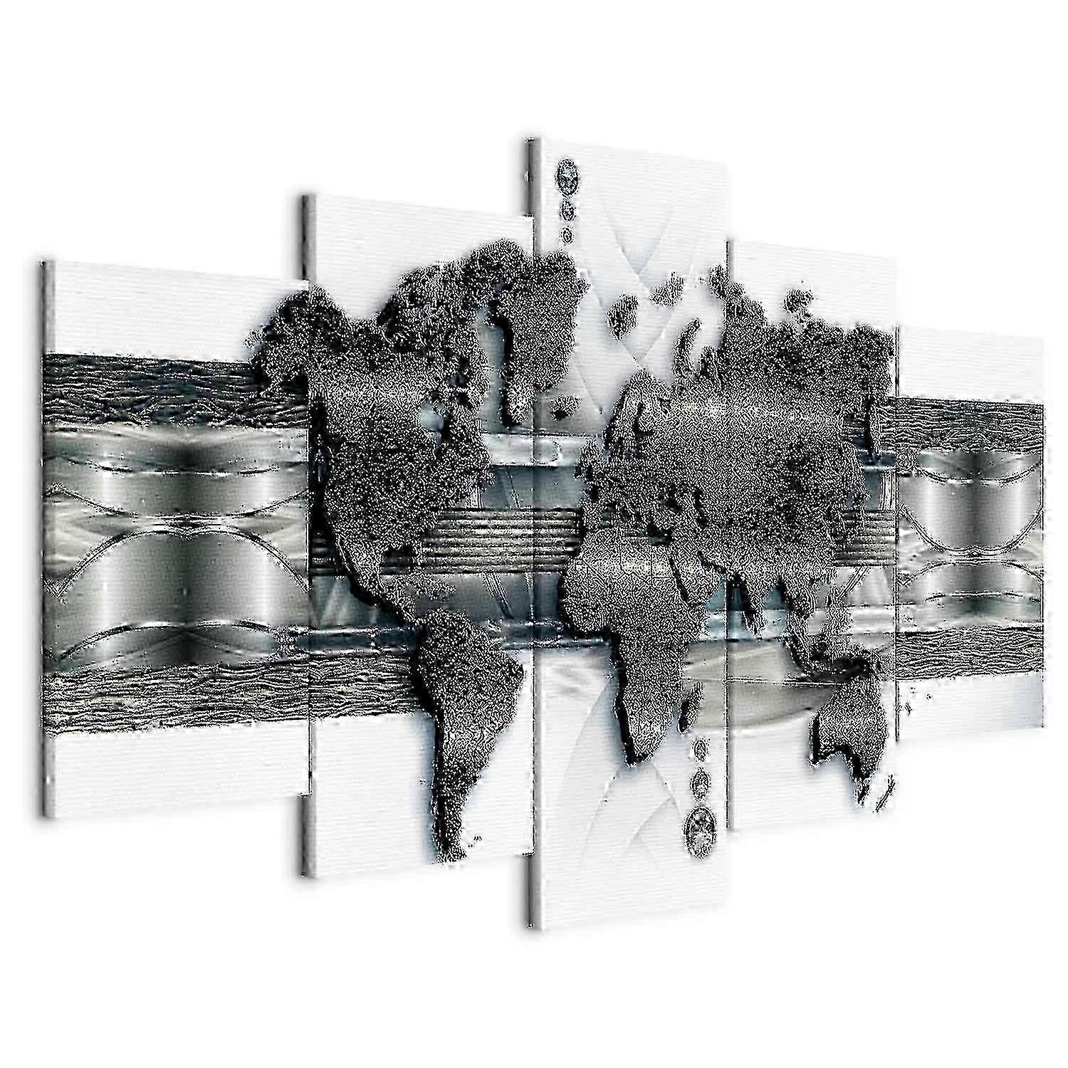 Canvas-utskrift-metall världs karta