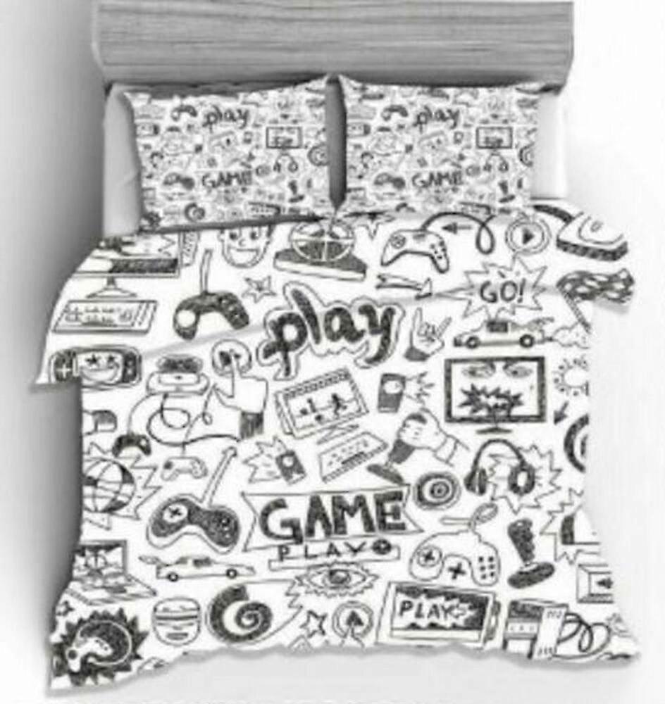 v2948 Lençóis Gamepad Crianças Menino Capa de Edredão Conjunto Capa de Edredom Capa de Cama Lençóis de Cama IU2948