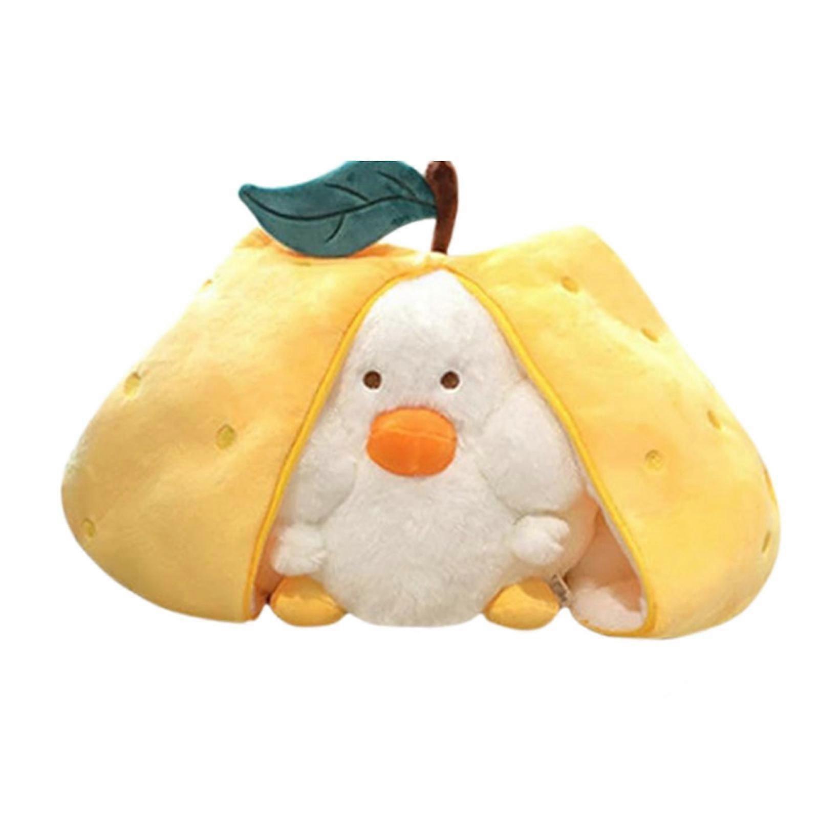 Pear Duck Stuffed Animal Snuggling Pear Transform Duck Plush Doll for Kids 20cm