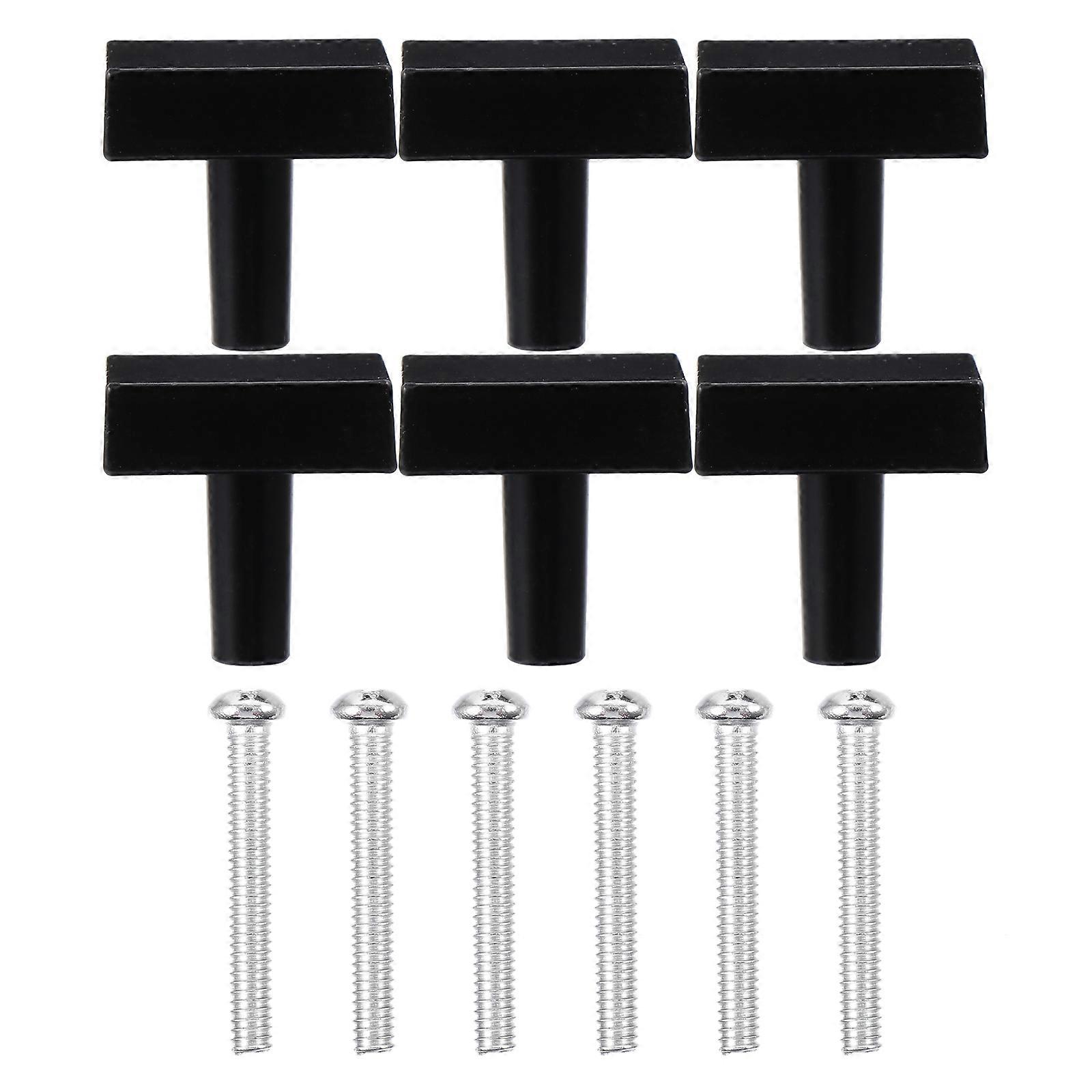 6pcs Mini Zinc Alloy Retro Handle Drawer Small Handle Door Handle (Black)